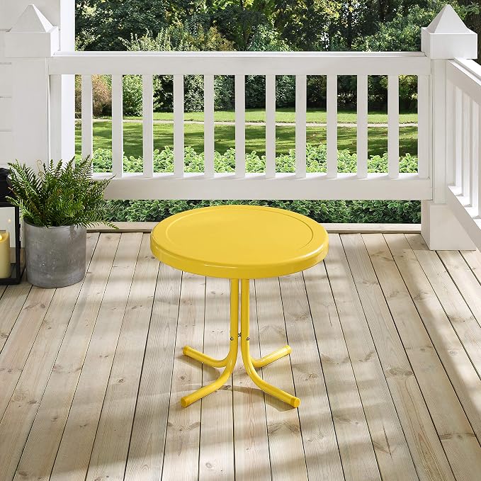 Crosley Furniture Griffith Weather Resistant Retro Metal Outdoor Side Table - Image 7