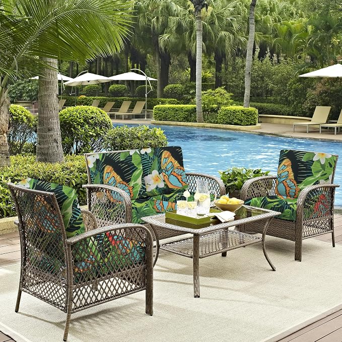 8Pcs Outdoor Cushion Covers, Patio Cushion Covers, Stretch Elastic Slipcovers - Image 6