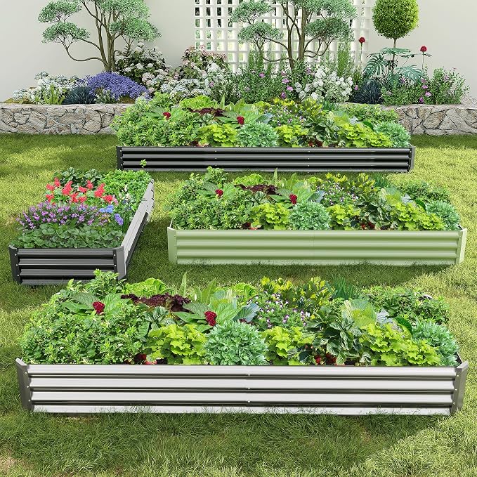 2PCS 8x2x1FT Galvanized Raised Garden Bed, Galvanized Planter Raised Garden - Image 7