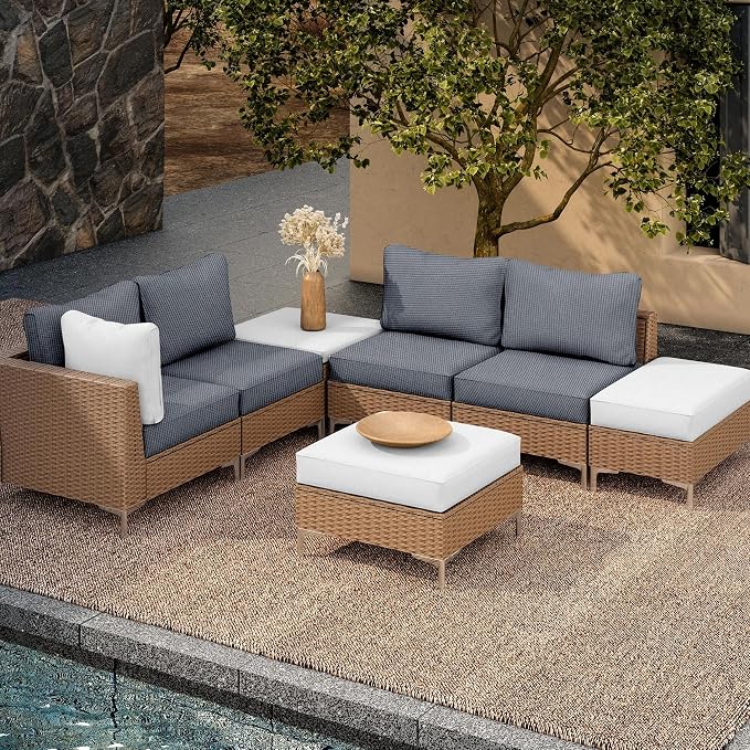 8Pcs Outdoor Cushion Covers, Patio Cushion Covers, Stretch Elastic Slipcovers - Image 5