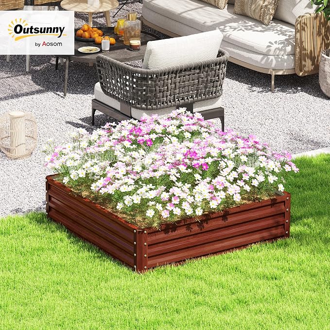 Outsunny Galvanized Raised Garden Bed, - Image 2